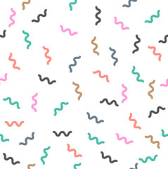 zig-zag lines vector Memphis style