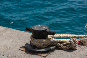 Fototapeta na wymiar Mooring equipment on the Red sea port