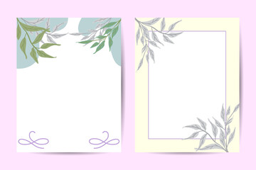 Vector floral frame. Abstract trendy universal artistic background template . Good for cover, invitation, banner, placard, brochure, poster, card, flyer and other.