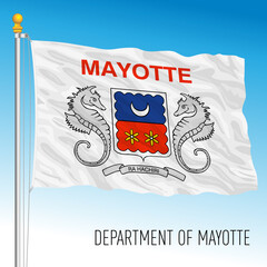 Mayotte flag, France, overseas territory, indian ocean, vector illustration