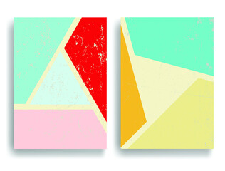 Trendy cards design . Minimal modern style . Geometric pattern . Motion wallpaper element. For web and mobile app, paper art , brochure , poster, booklet