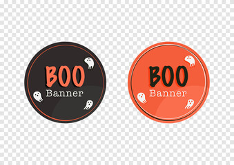 halloween festival boo vector banner isolated on transparency background ep01