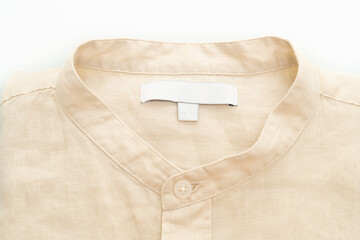 beige shirt fold on white background