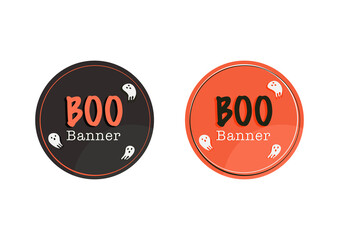 halloween festival boo vector banner isolated on white background ep01