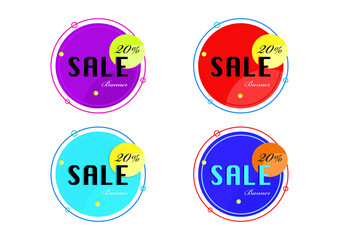 the element vector of colorful sale banner isolated on white background ep06