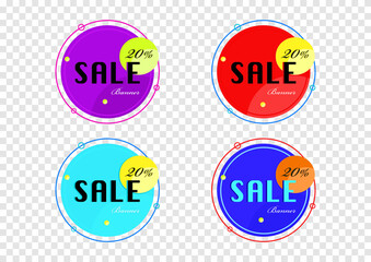 the element vector of colorful sale banner isolated on transparency background ep06