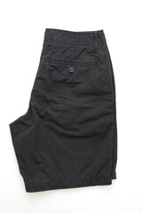 black short pant fold on white background