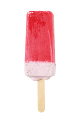 Red ice cream popsicle isolated on white background