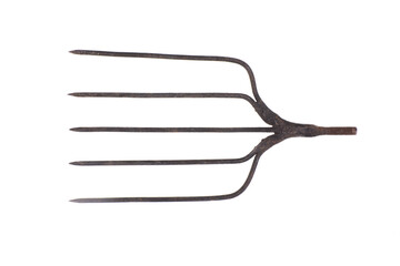 fish catching trident isolated on white background