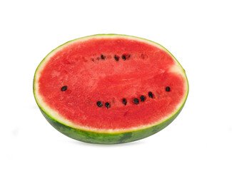 fresh watermelon halves on a white background