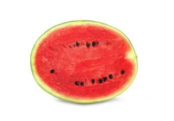 fresh watermelon halves on a white background