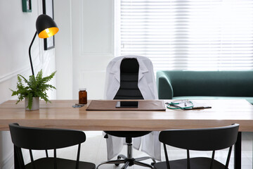 Modern doctor's workplace in stylish office. Interior design