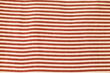 striped pattern on fabric. Red and white horizontal stripe. Background and backdrop