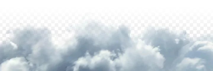 Foto op Canvas Vector realistic isolated cloud sky for template decoration and covering on the transparent background. Concept of storm and cloudscape. © comicsans