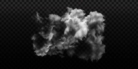 Vector realistic isolated Smoke Cloud for decoration and covering on the transparent background.
