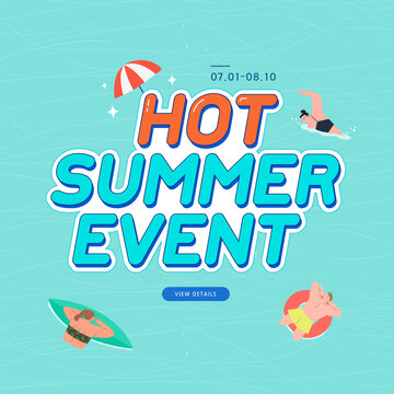 summer shopping event illustration. Banner. Typography
