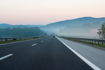 Fototapeta premium road in fog