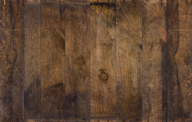Wood background from old planks. Wooden texture of vintage weathered reclaimed barn wood, with rusty nails cracks and stains, sharp and detailed.