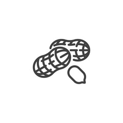 Peanut nut line icon