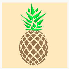 illustration of pineapple in the yellow background