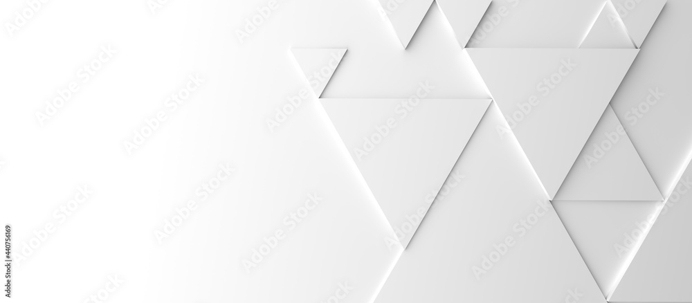 Wall mural abstract modern white triangle background, 3d rendering with space for text