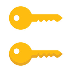 golden key on white background