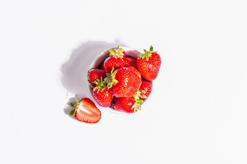 Fresh ripe strawberry isolated on white background