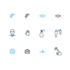 Set of Coronavirus line icons