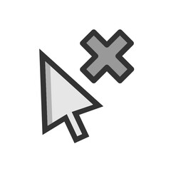 Fototapeta premium Arrow Delete Cursor filled outline icon