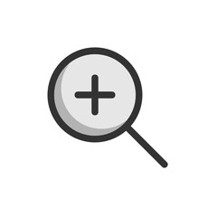 Obraz premium Zoom In Cursor filled outline icon