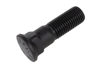 truck wheel bolt in black color, isolated on white background