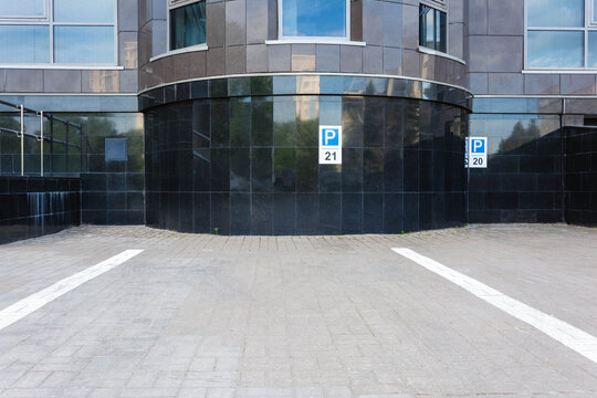 Parking Space No. 21 In Front Of An Office Building In The City, Free Parking Space