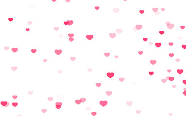 Fototapeta na wymiar Valentine day pink hearts on white background.