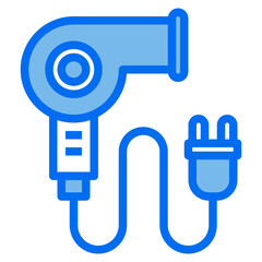 hairdryer blue line icon