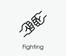 Fighting vector icon. Editable stroke. Symbol in Line Art Style for Design, Presentation, Website or Apps Elements, Logo. Pixel vector graphics - Vector