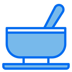 Bowl blue line icon