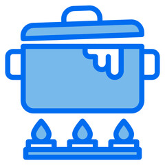 Cooking blue line icon
