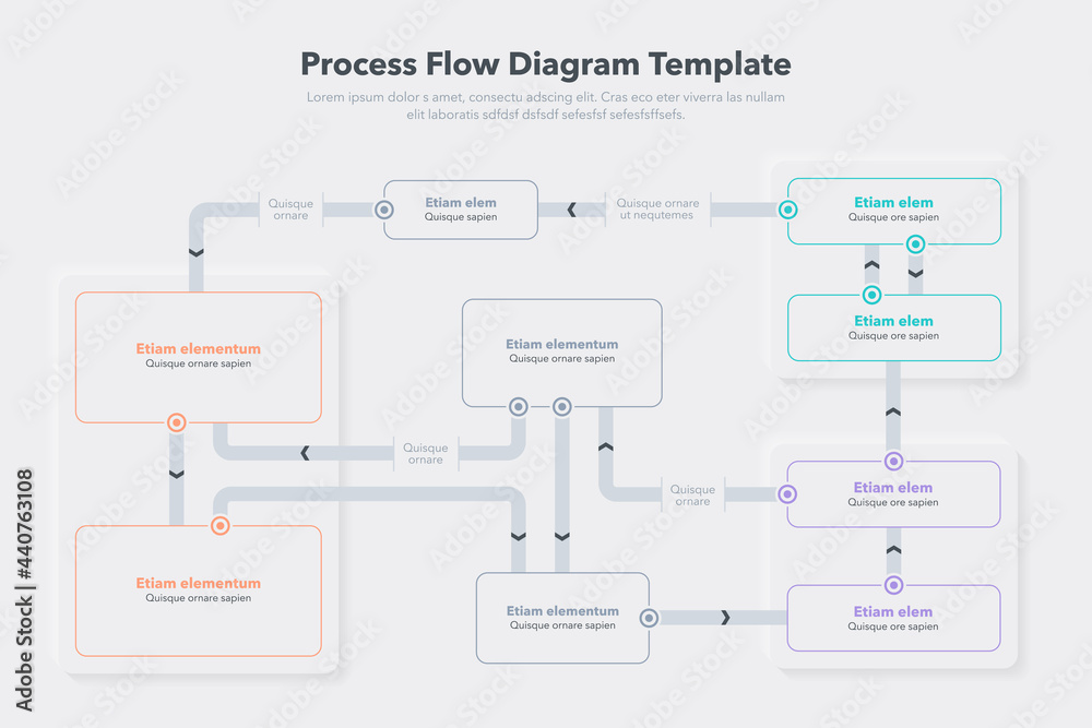 Poster Modern infographic for process flow diagram. Flat design, easy to use for your website or presentation.