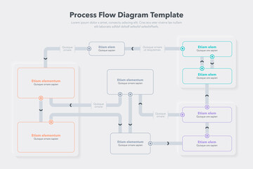 Fototapeta na wymiar Modern infographic for process flow diagram. Flat design, easy to use for your website or presentation.