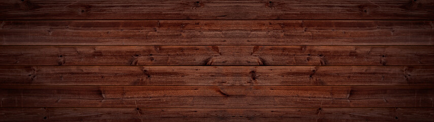 Old brown rustic weathred dark grunge wooden timber table wall floor board texture - wood background banner panorama top view