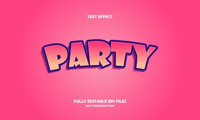 modern text effect party editable vector illustration