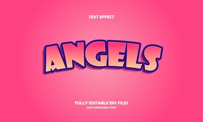 modern text effect angels editable vector illustration