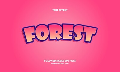 modern text effect forest editable vector illustration