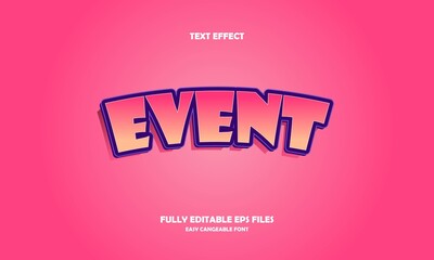 modern text effect event editable vector illustration