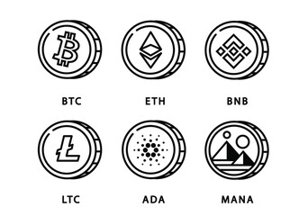 cryptocurrency icon vector isolated on white background.