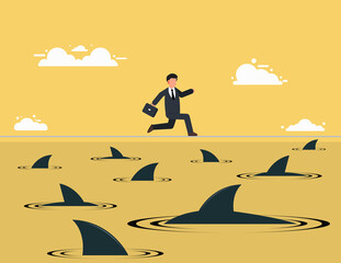 Business risks and difficulties. Concept business vector illustration