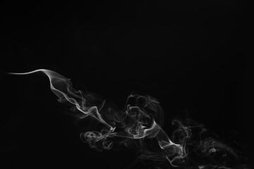 Smoke on a black background.