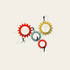 Business team and teamwork vector concept. Symbol of cooperation, process, solution. Minimal illustration. - 440765364