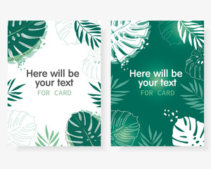 vector design of green plants for greeting cards