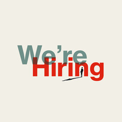 Business hiring and recruitment vector concept. Symbol of searching for employees. Minimal illustration.